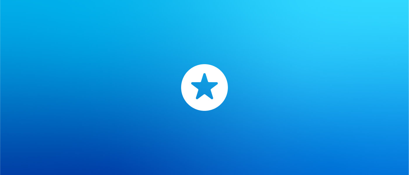 Un ícono de estrella en forma de moneda con un fondo azul degradado.