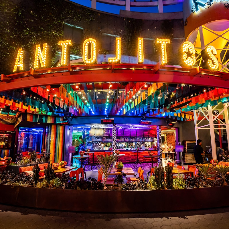 The front of Antojitos Restaurant in Universal Studios Hollywood