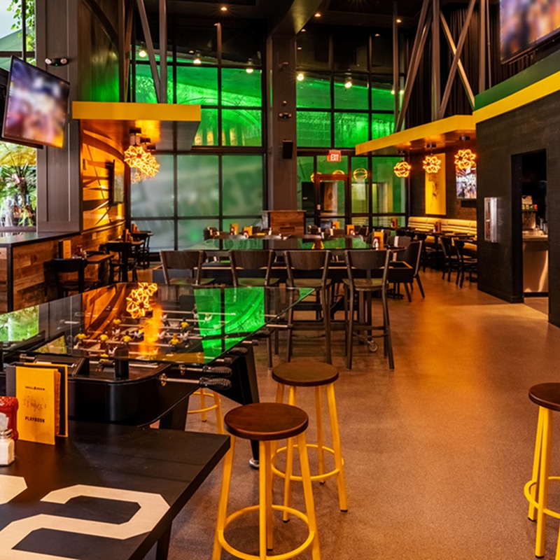 Interior view of NBC Sports Grill