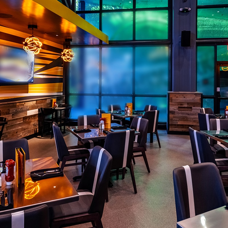 Dining area of NBC Sports Grill