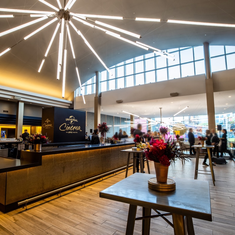The bar inside of the lobby in Universal Cinema.
