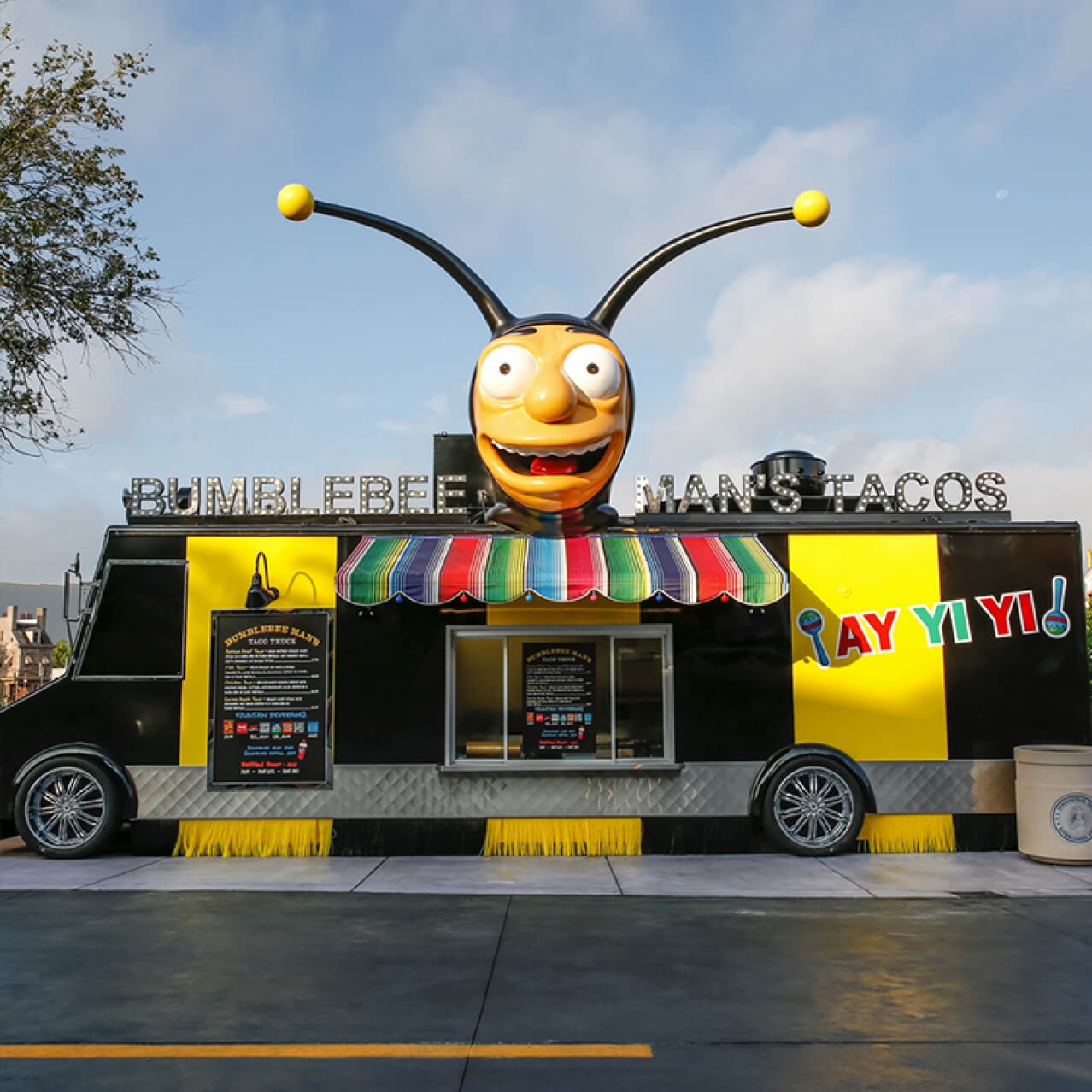 The of the Bumblebee Man's Taco Truck.