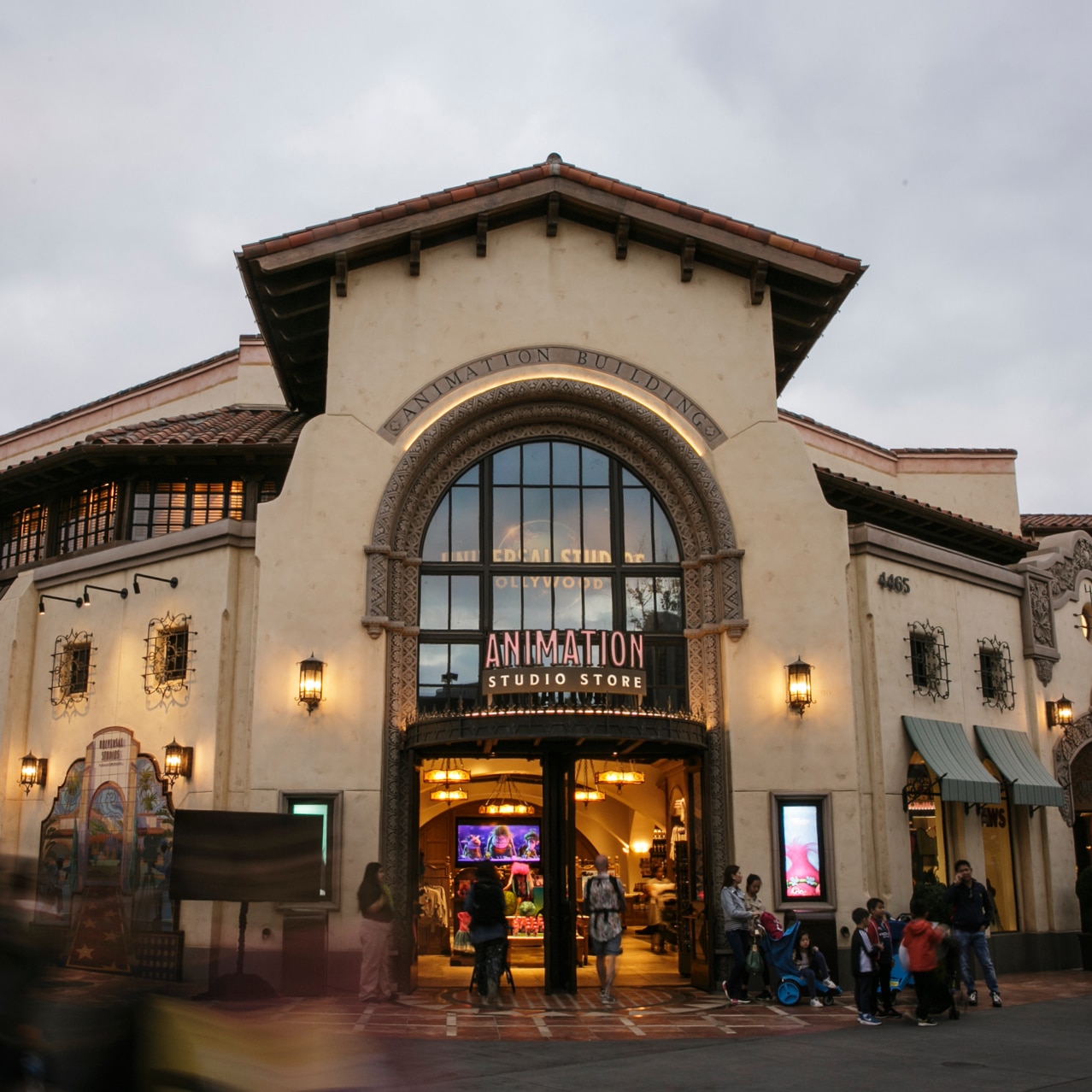 The front entrance to the Animation Studio Store.