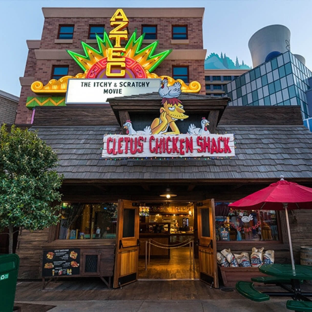 The front entrance to Cletus’ Chicken Shack.