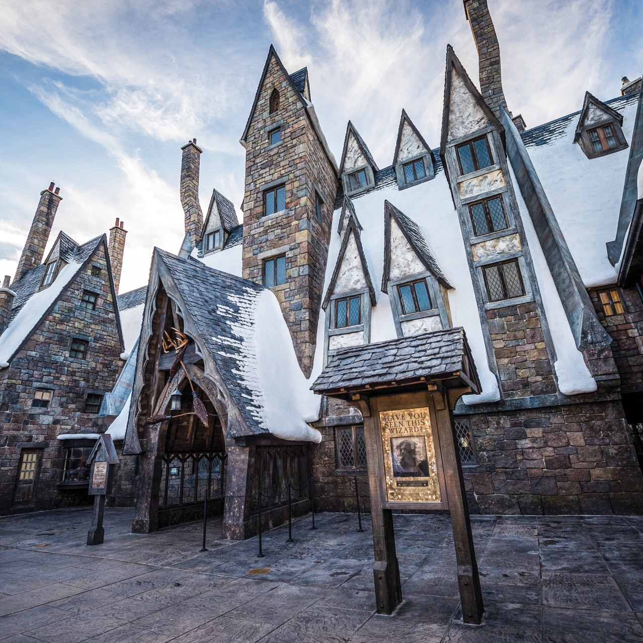 The front entrance to Three Broomsticks™.