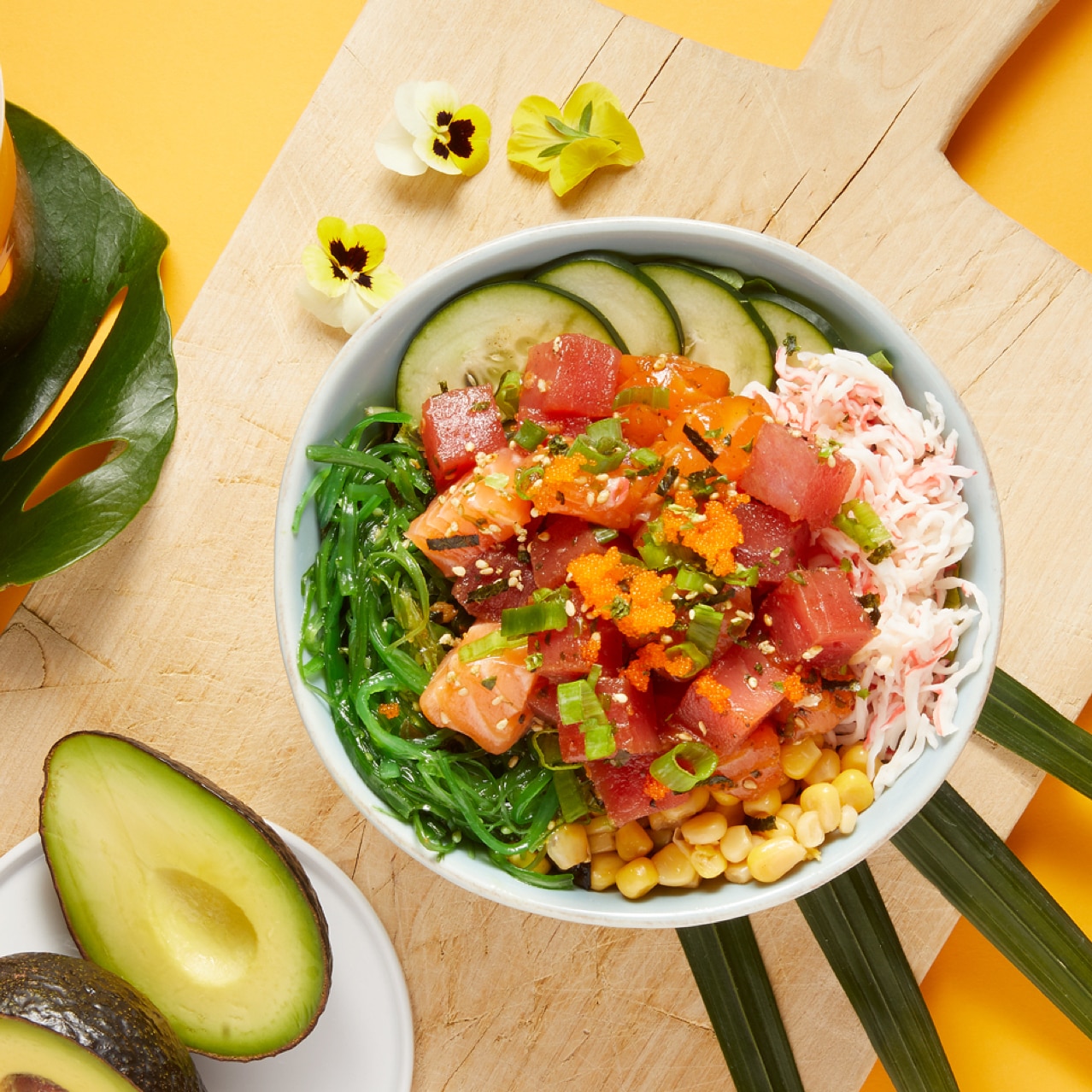 A poke bowl from Uncle Sharkii Poke Bar® at Universal CityWalk Hollywood.