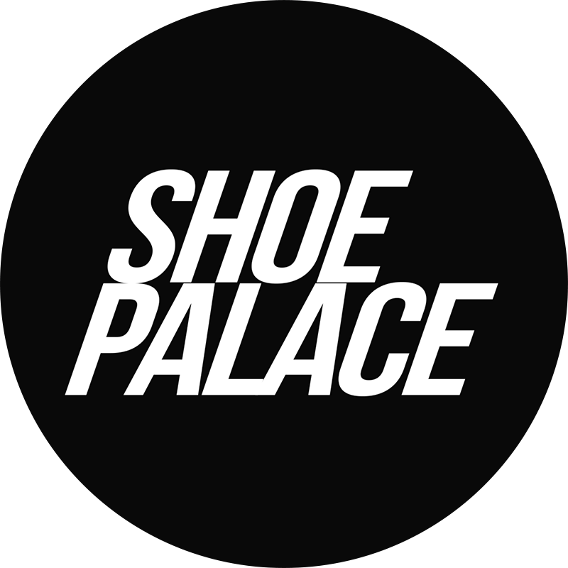 White text that reads "Shoe Palace" against a black background.