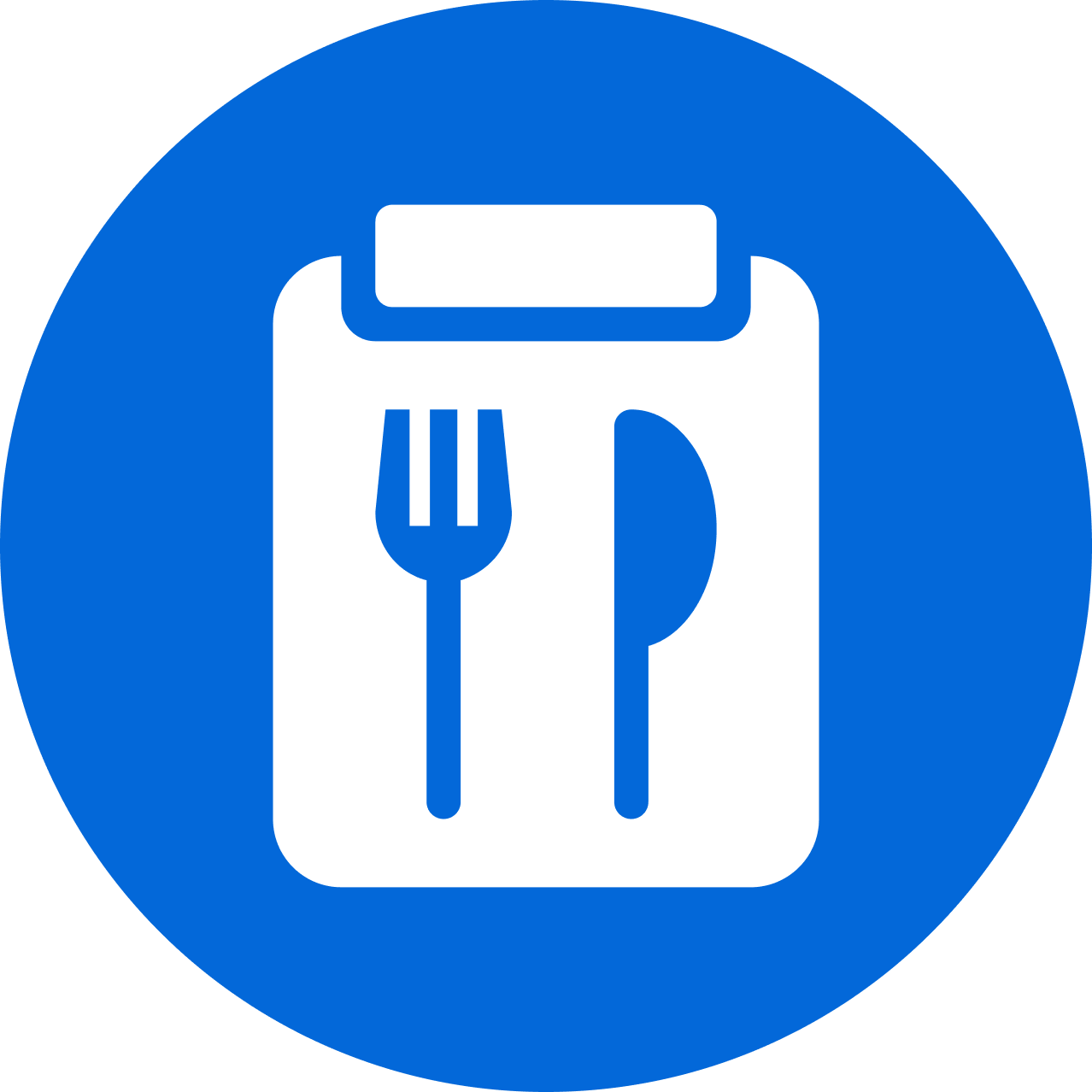 The Dining Reservation icon on a blue background.