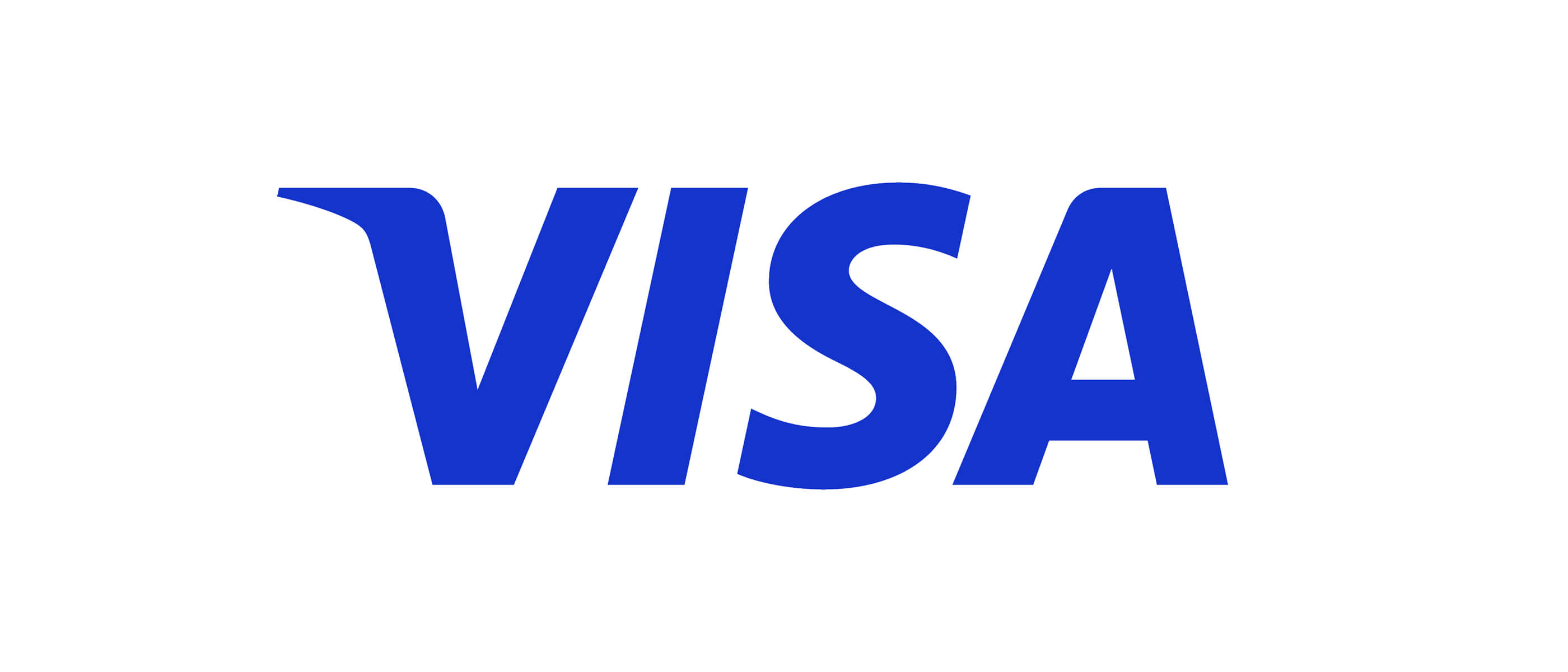 Visa logo in a white background.