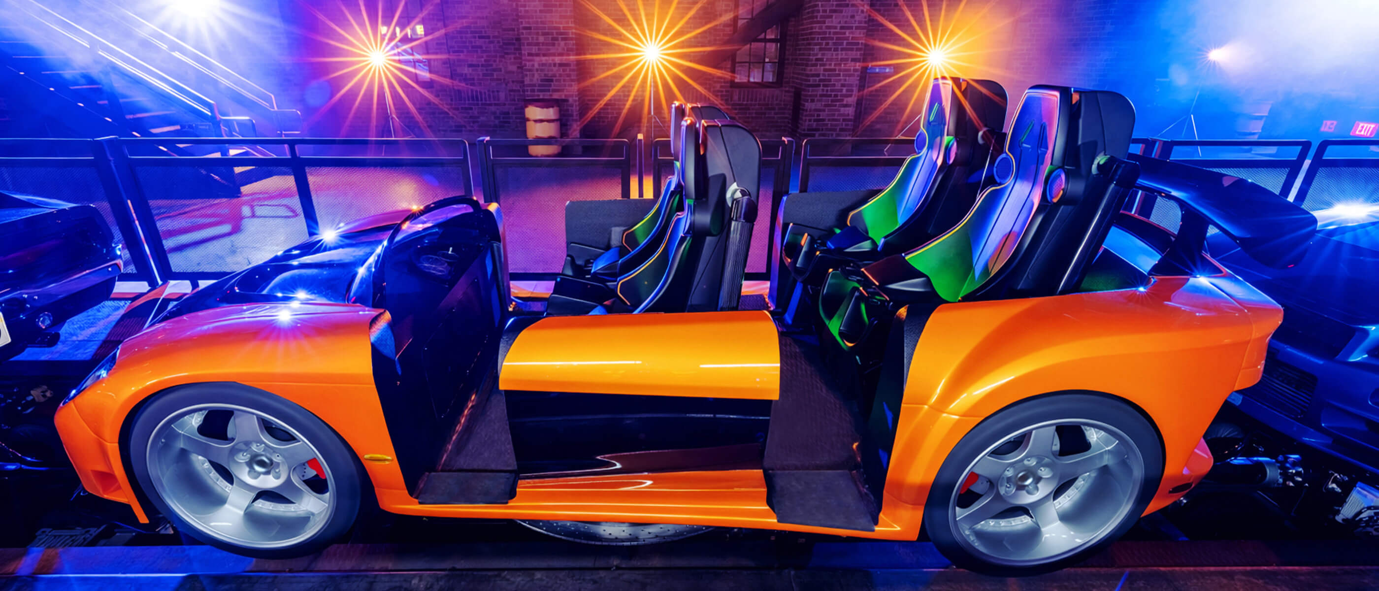The Fast & Furious: Hollywood Drift Mazda RX-7 ride vehicle at Universal Studios Hollywood.