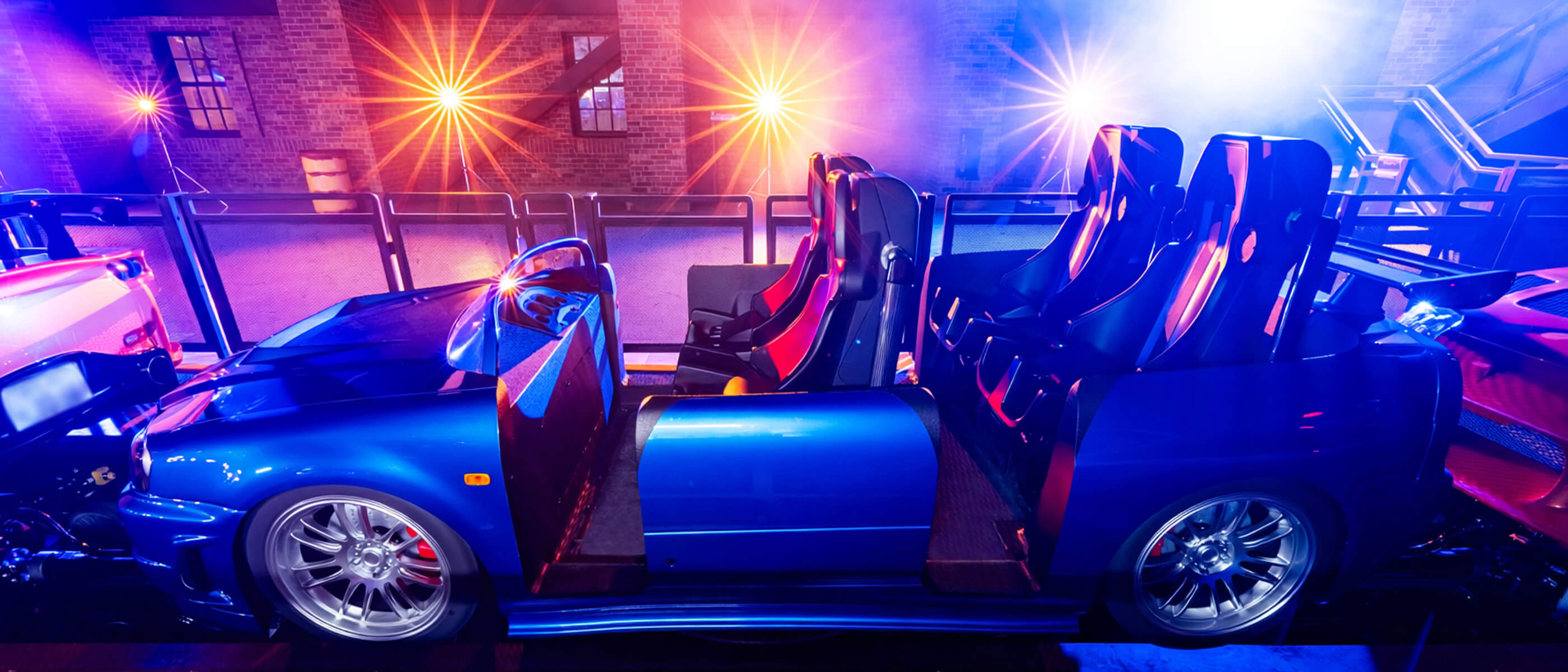 The Fast & Furious: Hollywood Drift Nissan Skyline GT-R ride vehicle at Universal Studios Hollywood.