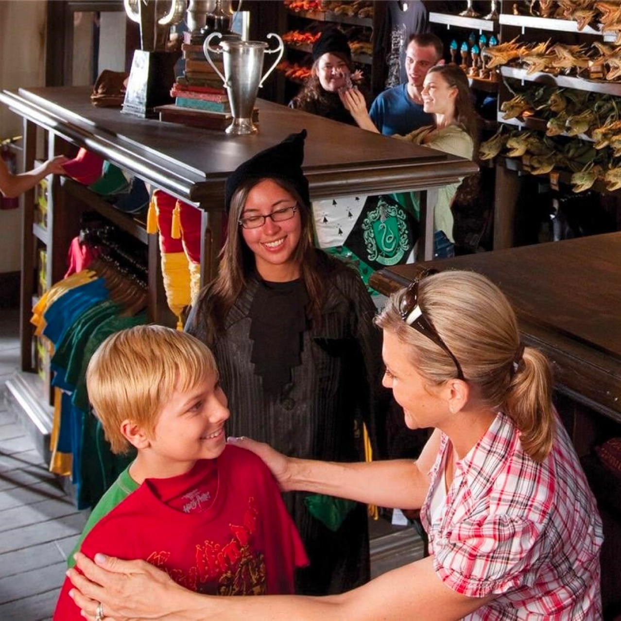 Families shop for Wizard apparel at Gladrags Wizardwear
