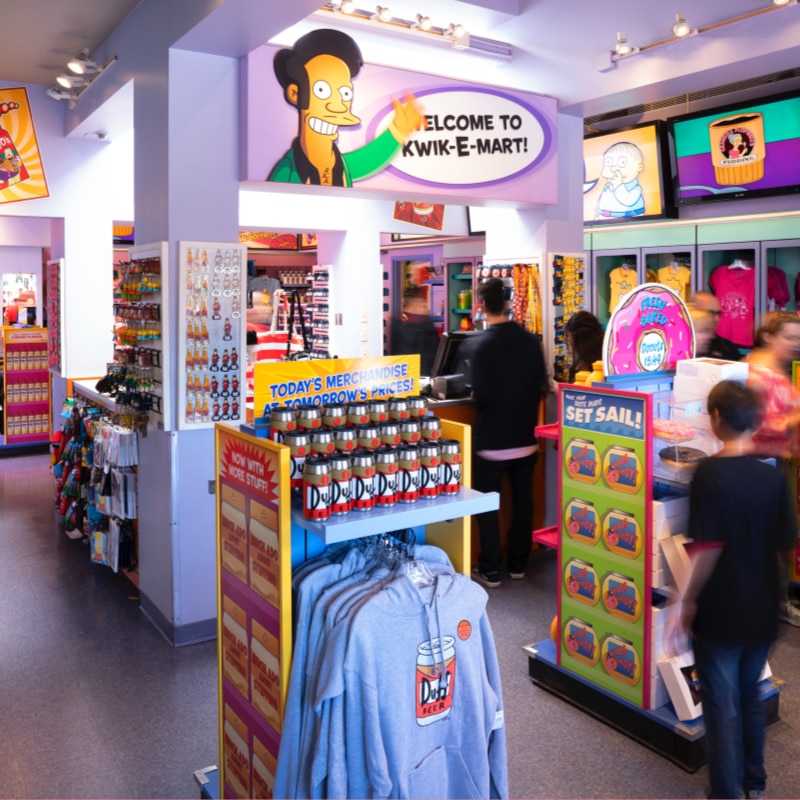 Items on display in Kwik-E-Mart in Springfield