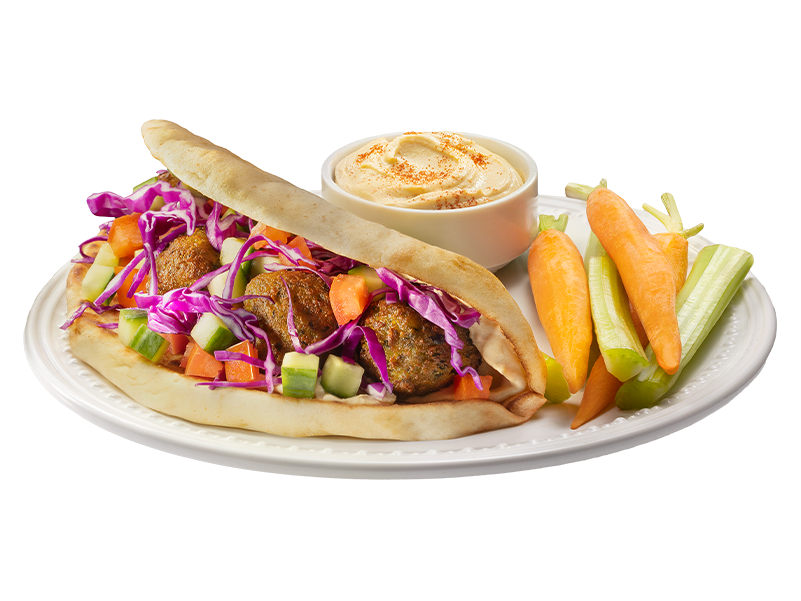 Falafel Pita Plate (Vegan)