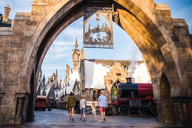 Entry gate into The Wizarding World of Harry Potter™ – Hogsmeade™.