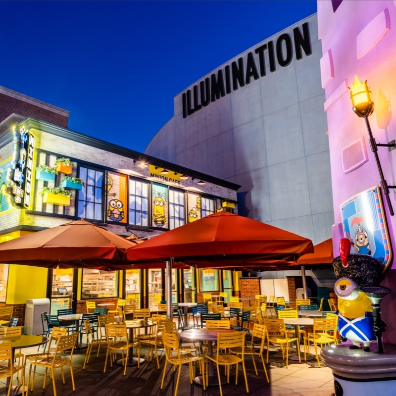 Tables outside of Minion Cafe