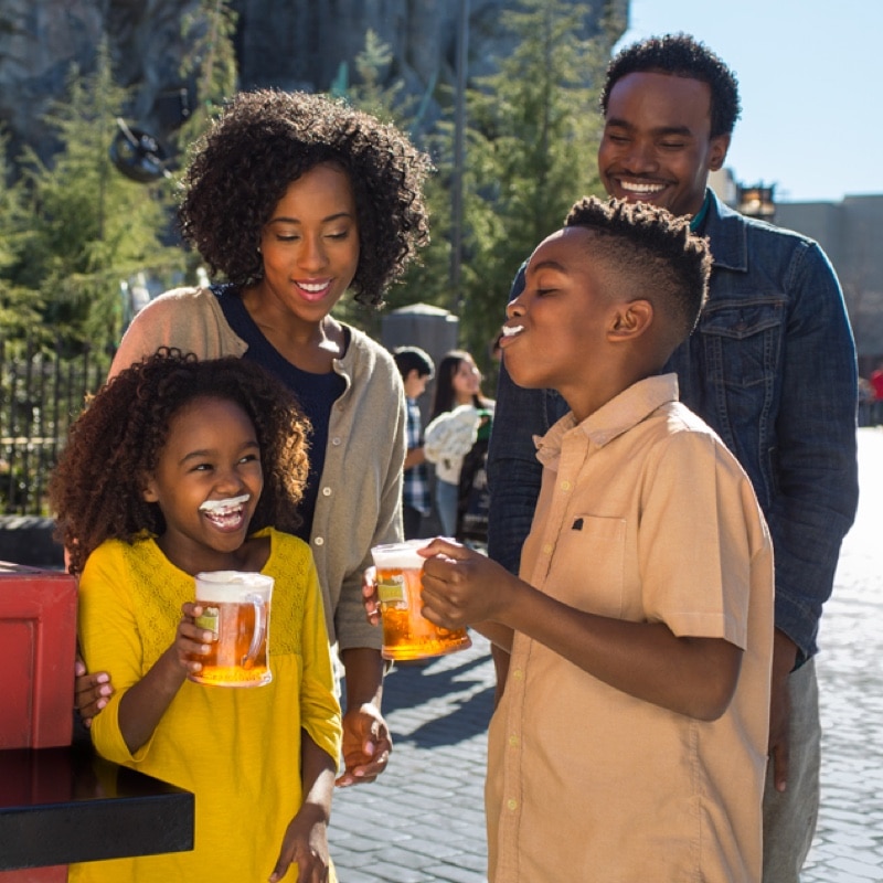 Family drinking Butterbeer